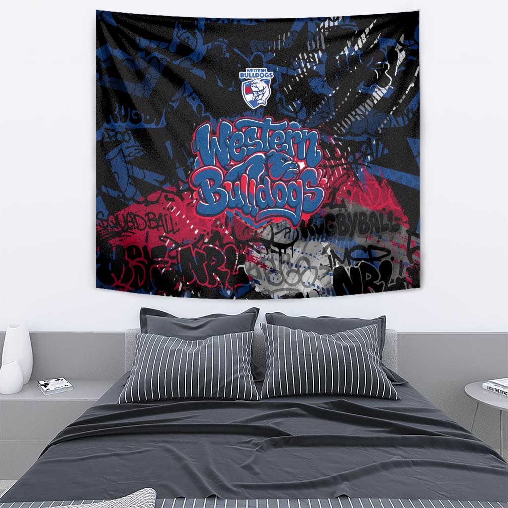 Western Bulldogs Tapestry Urban Graffiti Street Art - Bold Abstract Spray Paint