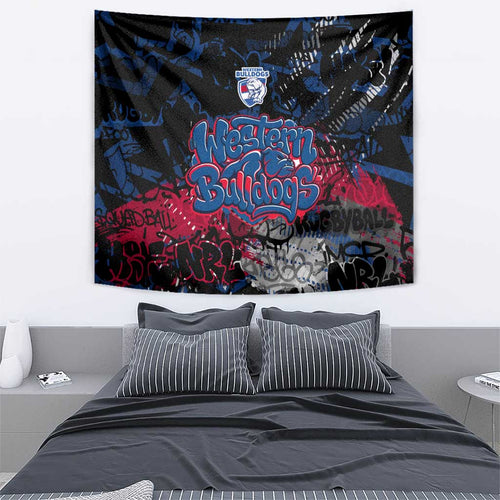 Western Bulldogs Tapestry Urban Graffiti Street Art - Bold Abstract Spray Paint