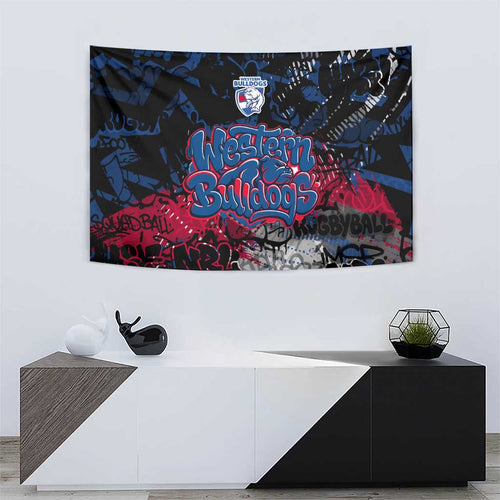 Western Bulldogs Tapestry Urban Graffiti Street Art - Bold Abstract Spray Paint