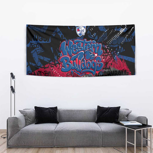 Western Bulldogs Tapestry Urban Graffiti Street Art - Bold Abstract Spray Paint