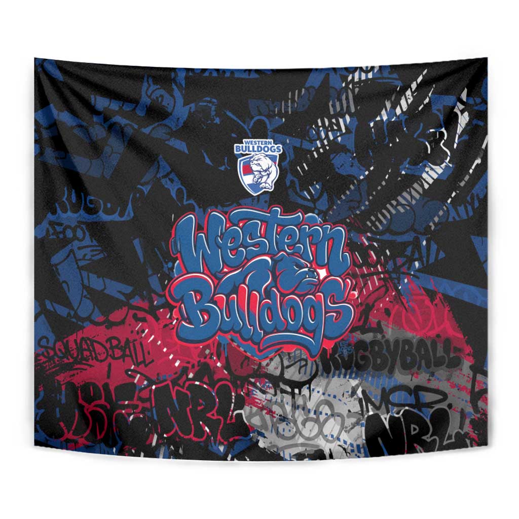 Western Bulldogs Tapestry Urban Graffiti Street Art - Bold Abstract Spray Paint