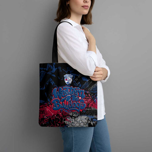 Western Bulldogs Tote Bag Urban Graffiti Street Art - Bold Abstract Spray Paint