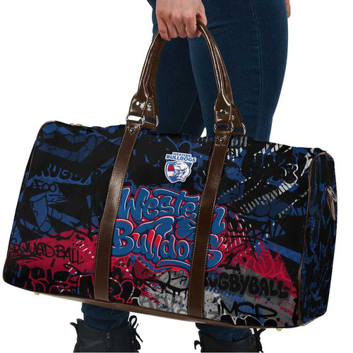 Western Bulldogs Travel Bag Urban Graffiti Street Art - Bold Abstract Spray Paint