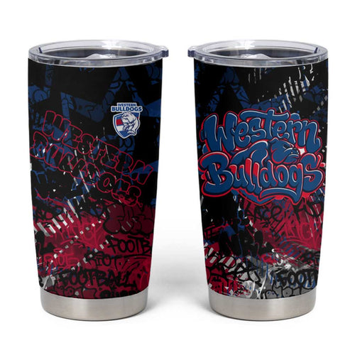 Western Bulldogs Tumbler Cup Urban Graffiti Street Art - Bold Abstract Spray Paint