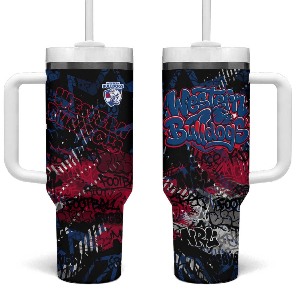 Western Bulldogs Tumbler With Handle Urban Graffiti Street Art - Bold Abstract Spray Paint