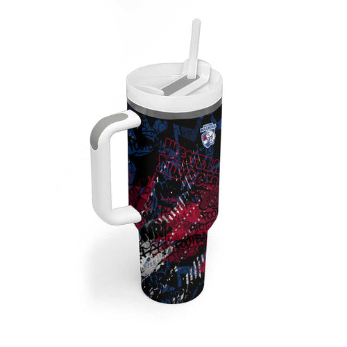 Western Bulldogs Tumbler With Handle Urban Graffiti Street Art - Bold Abstract Spray Paint