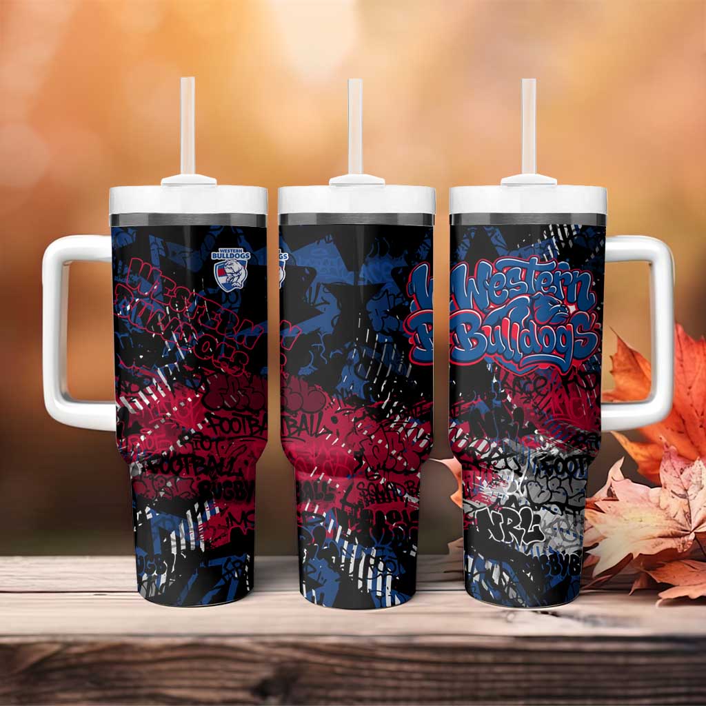 Western Bulldogs Tumbler With Handle Urban Graffiti Street Art - Bold Abstract Spray Paint