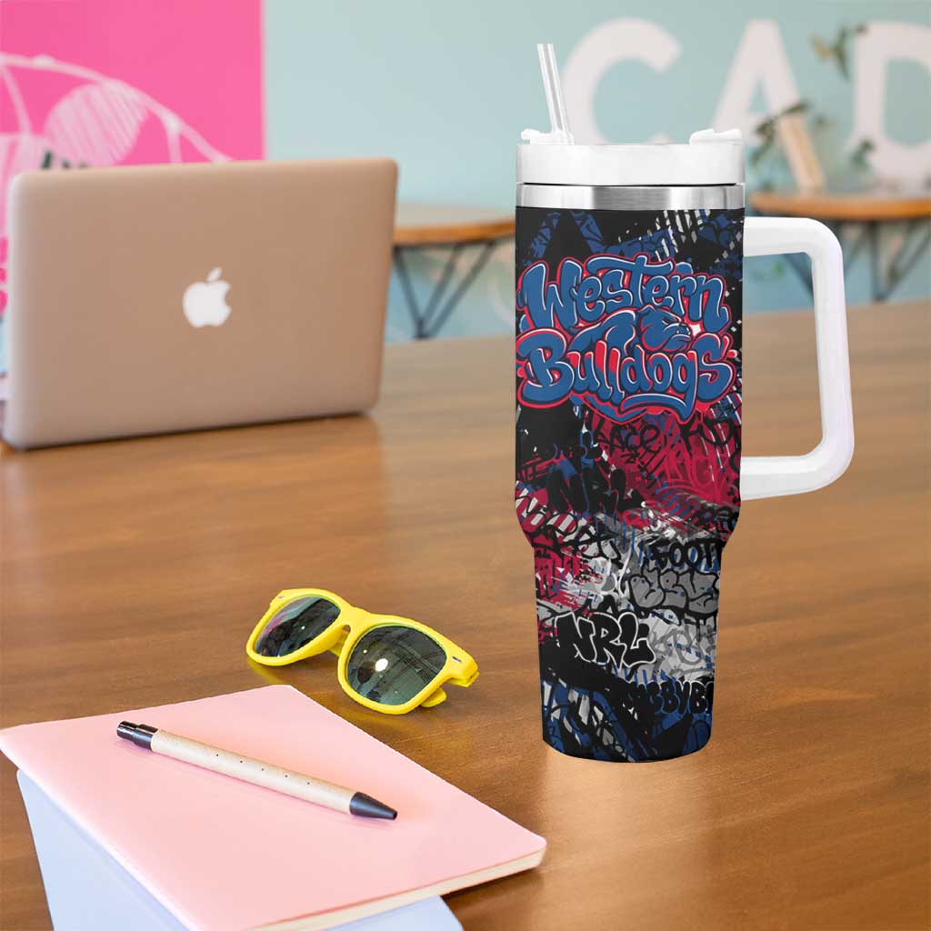 Western Bulldogs Tumbler With Handle Urban Graffiti Street Art - Bold Abstract Spray Paint