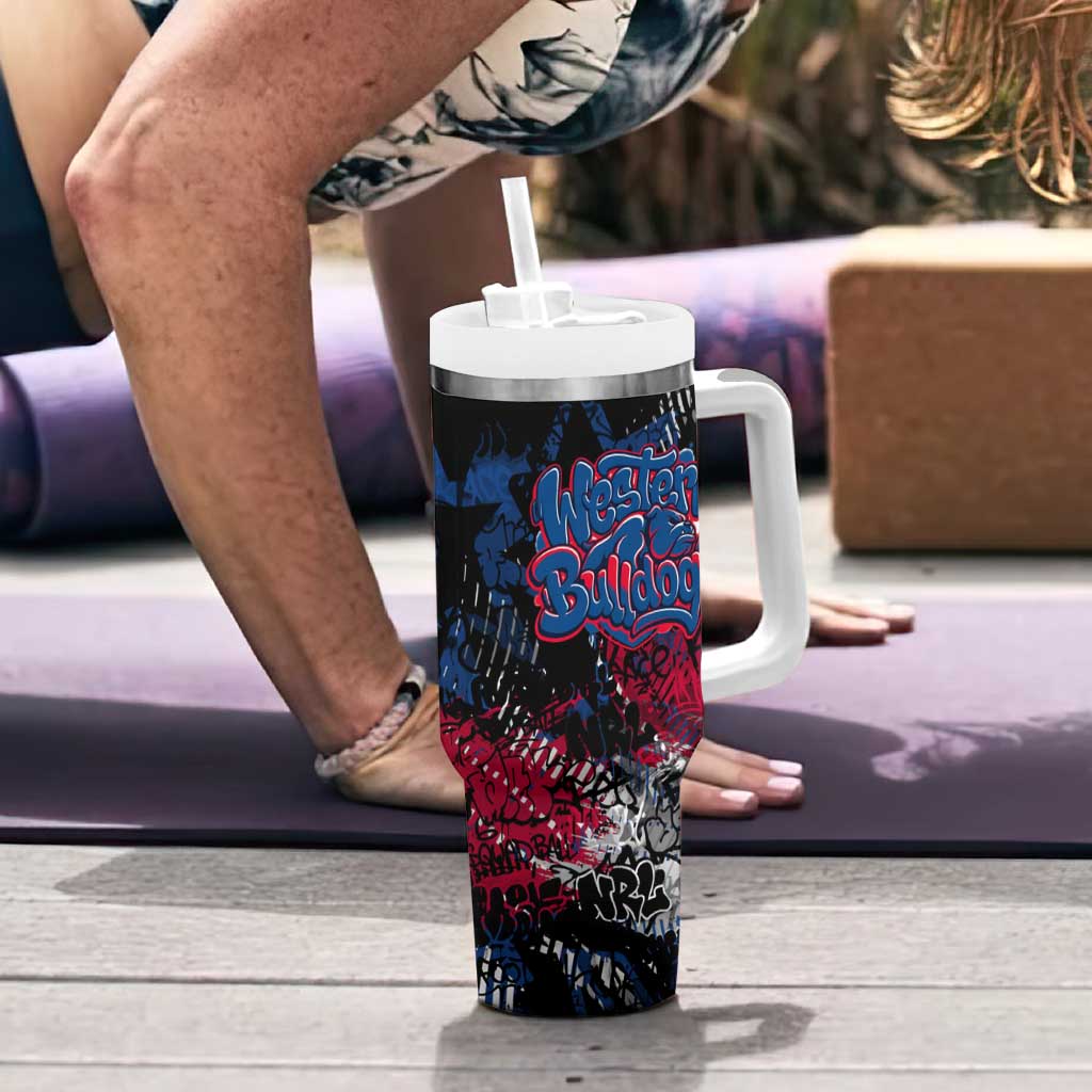 Western Bulldogs Tumbler With Handle Urban Graffiti Street Art - Bold Abstract Spray Paint