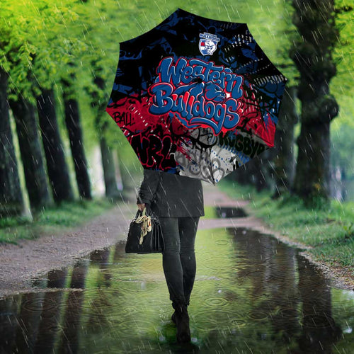 Western Bulldogs Umbrella Urban Graffiti Street Art - Bold Abstract Spray Paint