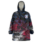 Western Bulldogs Wearable Blanket Hoodie Urban Graffiti Street Art - Bold Abstract Spray Paint