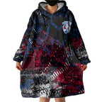 Western Bulldogs Wearable Blanket Hoodie Urban Graffiti Street Art - Bold Abstract Spray Paint
