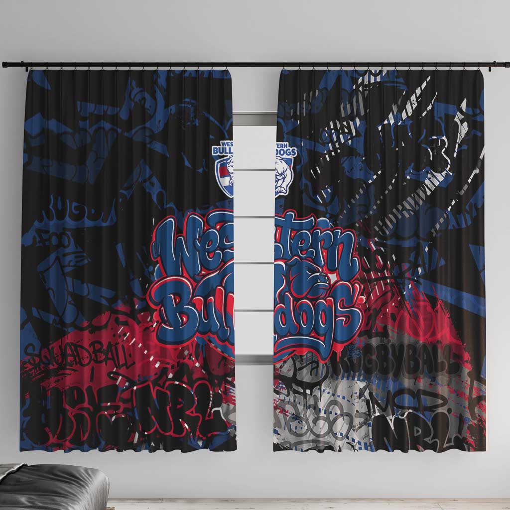 Western Bulldogs Window Curtain Urban Graffiti Street Art - Bold Abstract Spray Paint