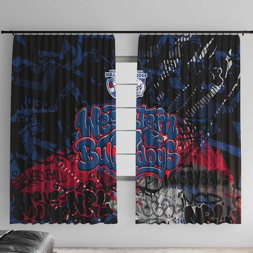 Western Bulldogs Window Curtain Urban Graffiti Street Art - Bold Abstract Spray Paint