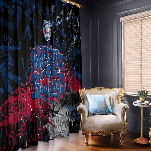 Western Bulldogs Window Curtain Urban Graffiti Street Art - Bold Abstract Spray Paint