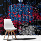 Western Bulldogs Window Curtain Urban Graffiti Street Art - Bold Abstract Spray Paint