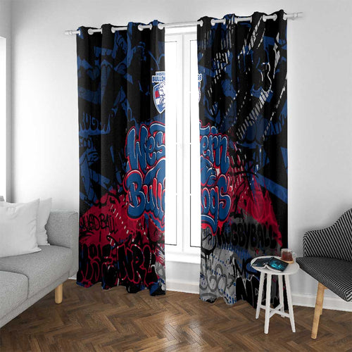 Western Bulldogs Window Curtain Urban Graffiti Street Art - Bold Abstract Spray Paint