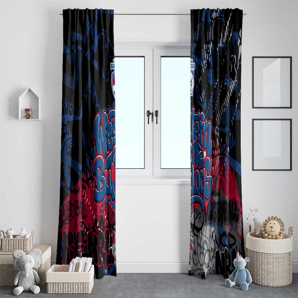 Western Bulldogs Window Curtain Urban Graffiti Street Art - Bold Abstract Spray Paint
