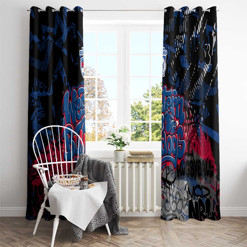 Western Bulldogs Window Curtain Urban Graffiti Street Art - Bold Abstract Spray Paint