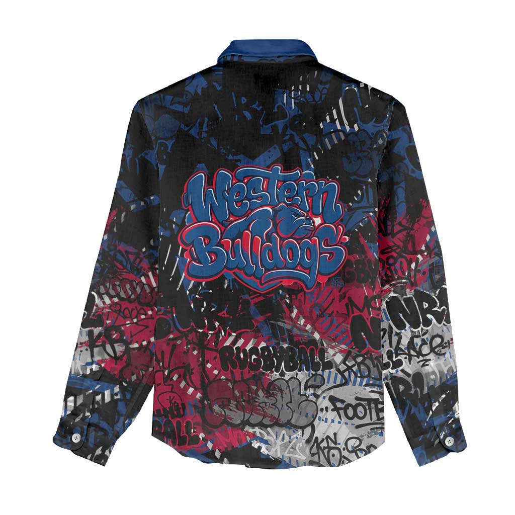 Western Bulldogs Women Casual Shirt Urban Graffiti Street Art - Bold Abstract Spray Paint
