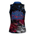 Western Bulldogs Women Sleeveless Polo Shirt Urban Graffiti Street Art - Bold Abstract Spray Paint