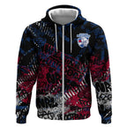 Western Bulldogs Zip Hoodie Urban Graffiti Street Art - Bold Abstract Spray Paint