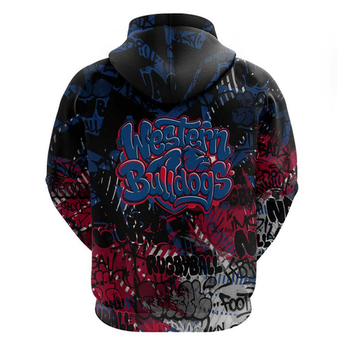 Western Bulldogs Zip Hoodie Urban Graffiti Street Art - Bold Abstract Spray Paint