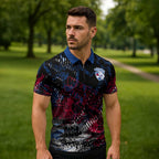 Western Bulldogs Zipper Polo Shirt Urban Graffiti Street Art - Bold Abstract Spray Paint