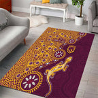 Brisbane Broncos NAIDOC Week 2026 Area Rug Aboriginal Lizard Dot Painting - 50 Years of Deadly