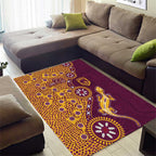 Brisbane Broncos NAIDOC Week 2026 Area Rug Aboriginal Lizard Dot Painting - 50 Years of Deadly