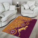 Brisbane Broncos NAIDOC Week 2026 Area Rug Aboriginal Lizard Dot Painting - 50 Years of Deadly