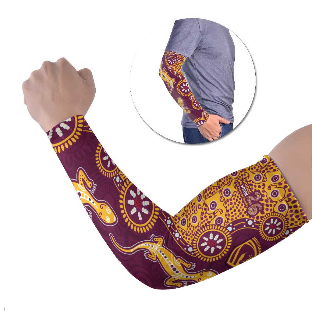Brisbane Broncos NAIDOC Week 2026 Arm Sleeves Aboriginal Lizard Dot Painting - 50 Years of Deadly