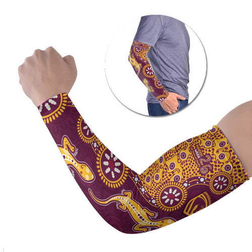 Brisbane Broncos NAIDOC Week 2026 Arm Sleeves Aboriginal Lizard Dot Painting - 50 Years of Deadly