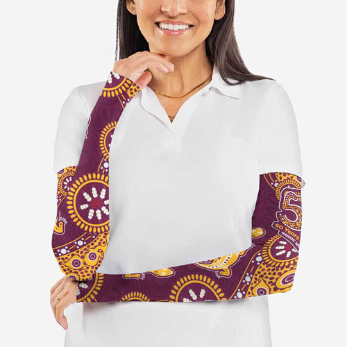 Brisbane Broncos NAIDOC Week 2026 Arm Sleeves Aboriginal Lizard Dot Painting - 50 Years of Deadly