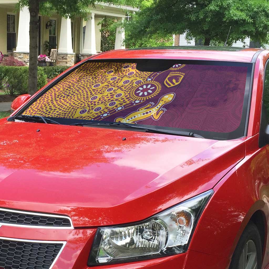 Brisbane Broncos NAIDOC Week 2026 Auto Sun Shade Aboriginal Lizard Dot Painting - 50 Years of Deadly