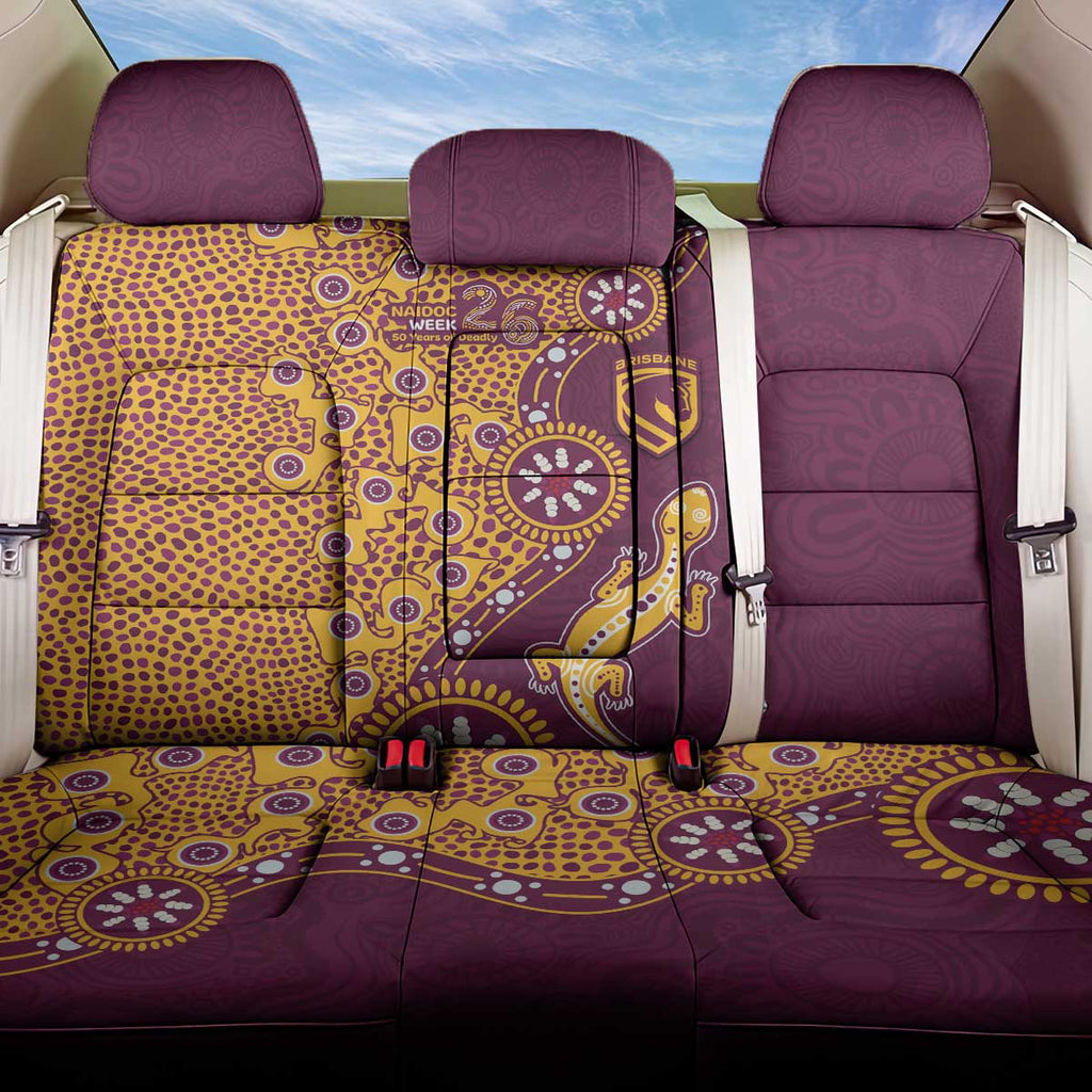 Brisbane Broncos NAIDOC Week 2026 Back Car Seat Cover Aboriginal Lizard Dot Painting - 50 Years of Deadly