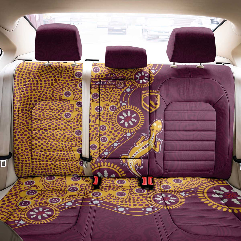 Brisbane Broncos NAIDOC Week 2026 Back Car Seat Cover Aboriginal Lizard Dot Painting - 50 Years of Deadly