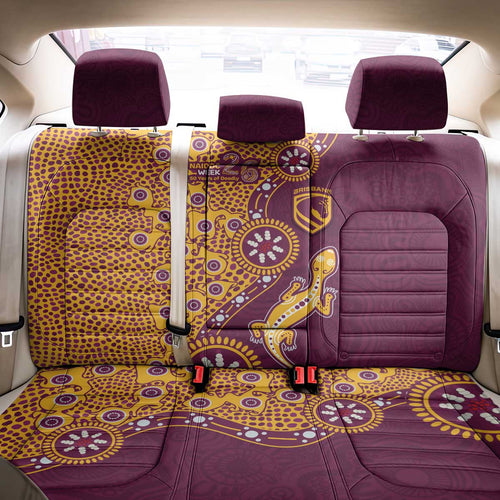 Brisbane Broncos NAIDOC Week 2026 Back Car Seat Cover Aboriginal Lizard Dot Painting - 50 Years of Deadly