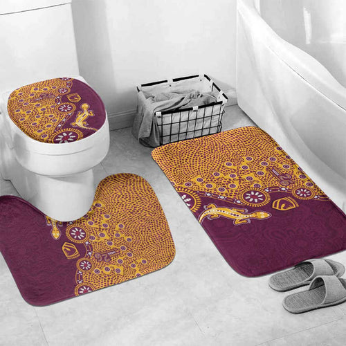 Brisbane Broncos NAIDOC Week 2026 Bathroom Set Aboriginal Lizard Dot Painting - 50 Years of Deadly