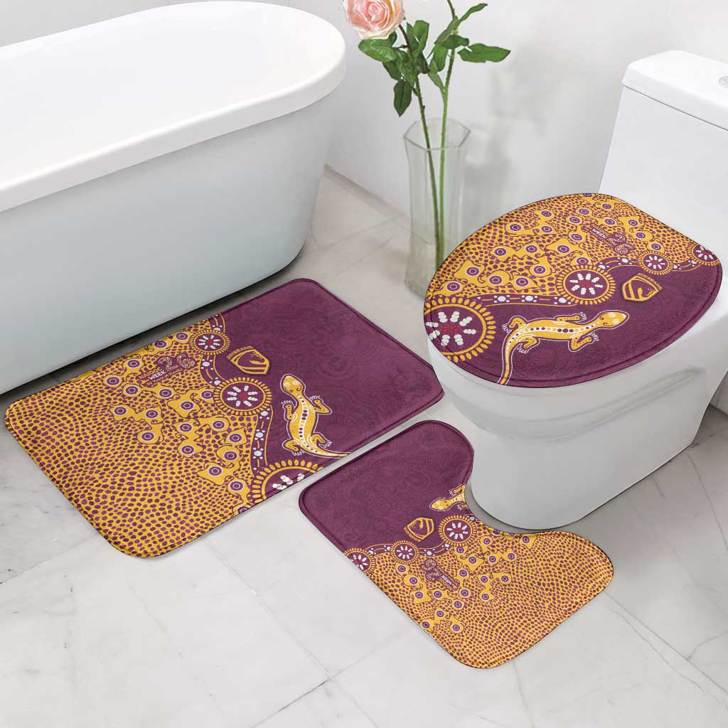 Brisbane Broncos NAIDOC Week 2026 Bathroom Set Aboriginal Lizard Dot Painting - 50 Years of Deadly