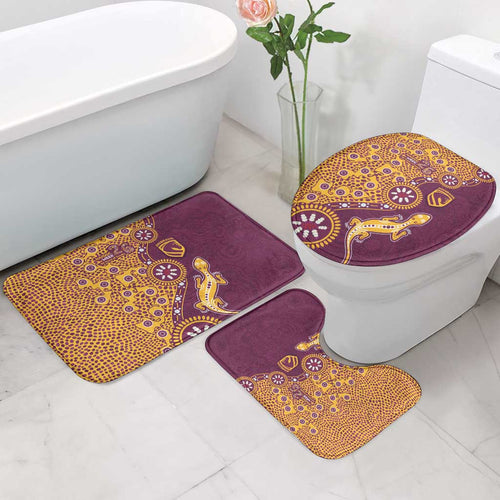 Brisbane Broncos NAIDOC Week 2026 Bathroom Set Aboriginal Lizard Dot Painting - 50 Years of Deadly