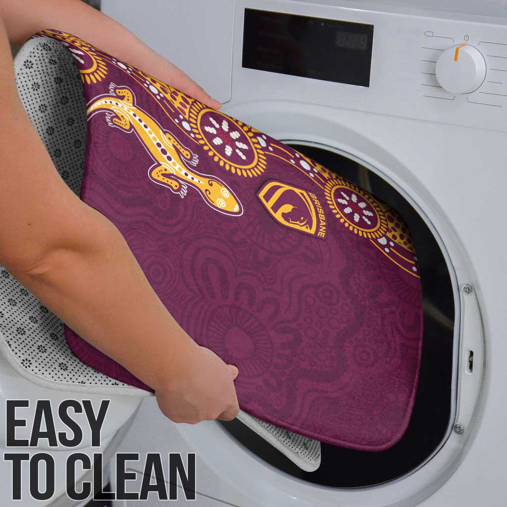 Brisbane Broncos NAIDOC Week 2026 Bathroom Set Aboriginal Lizard Dot Painting - 50 Years of Deadly
