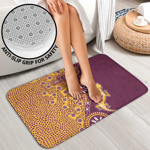 Brisbane Broncos NAIDOC Week 2026 Bathroom Set Aboriginal Lizard Dot Painting - 50 Years of Deadly