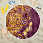 Brisbane Broncos NAIDOC Week 2026 Beach Blanket Aboriginal Lizard Dot Painting - 50 Years of Deadly