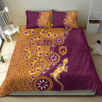 Brisbane Broncos NAIDOC Week 2026 Bedding Set Aboriginal Lizard Dot Painting - 50 Years of Deadly