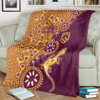 Brisbane Broncos NAIDOC Week 2026 Blanket Aboriginal Lizard Dot Painting - 50 Years of Deadly