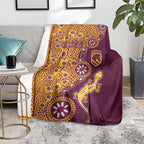 Brisbane Broncos NAIDOC Week 2026 Blanket Aboriginal Lizard Dot Painting - 50 Years of Deadly
