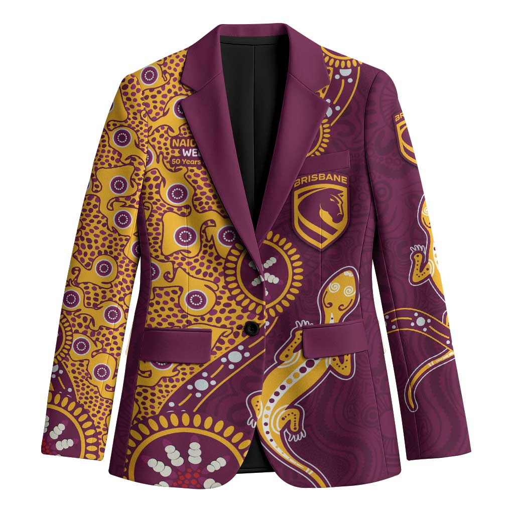 Brisbane Broncos NAIDOC Week 2026 Blazer Aboriginal Lizard Dot Painting - 50 Years of Deadly