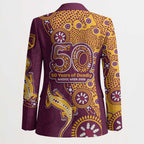 Brisbane Broncos NAIDOC Week 2026 Blazer Aboriginal Lizard Dot Painting - 50 Years of Deadly