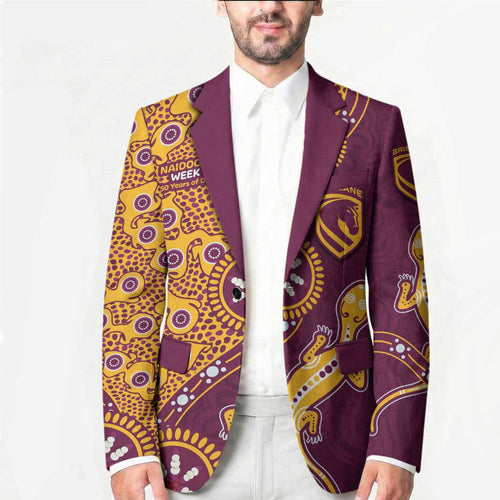 Brisbane Broncos NAIDOC Week 2026 Blazer Aboriginal Lizard Dot Painting - 50 Years of Deadly